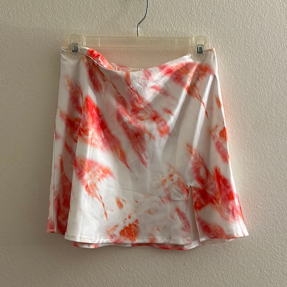 Satin mini skirt tie dye